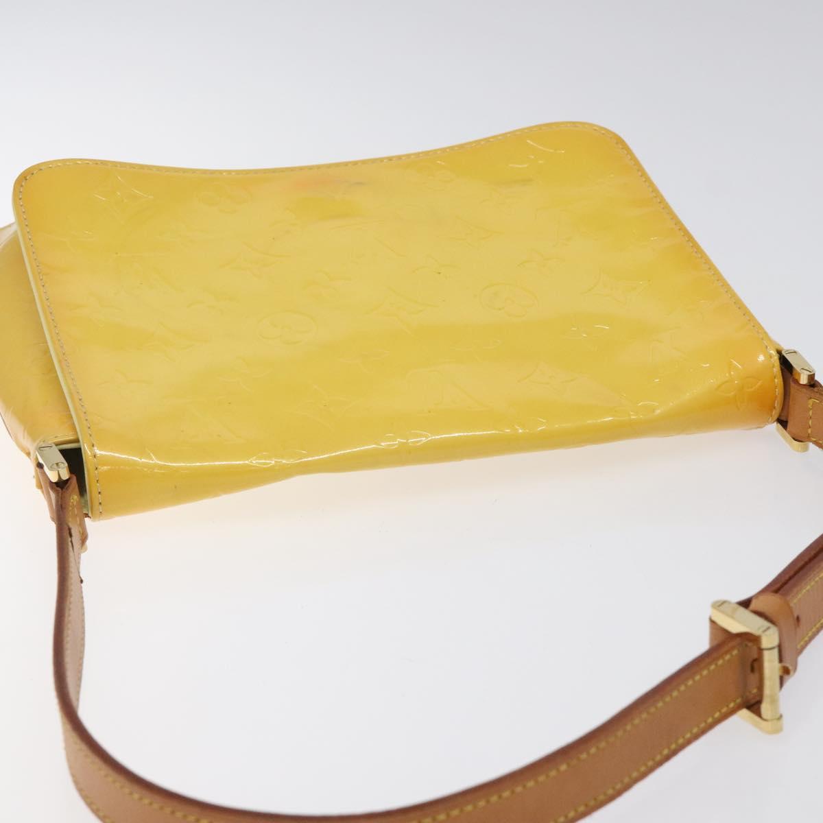 LOUIS VUITTON Monogram Vernis Thompson Street Bag Yellow M91071 LV Auth bs24506