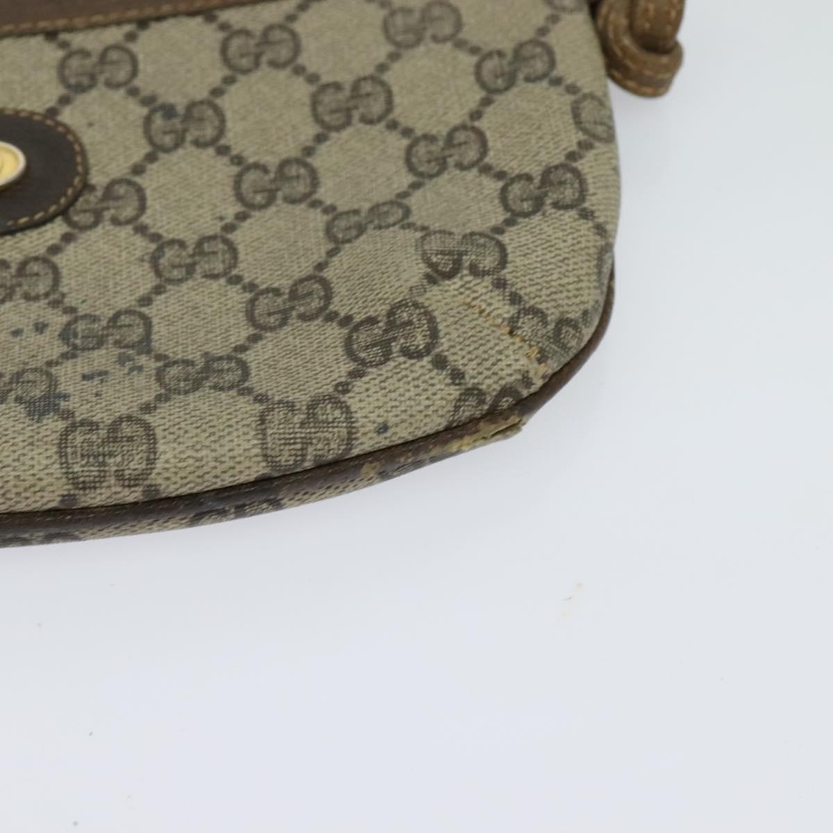 GUCCI GG Supreme Shoulder Bag PVC Leather Beige Gold 73 001 4642 Auth bs24520