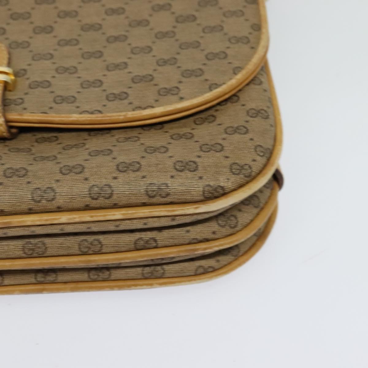GUCCI Micro GG Supreme Shoulder Bag PVC Leather Beige 001 406 1780 Auth bs24523