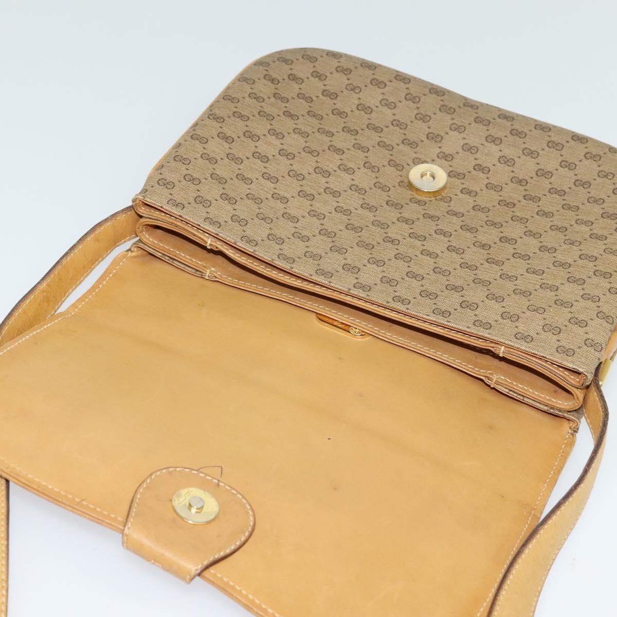 GUCCI Micro GG Supreme Shoulder Bag PVC Leather Beige 001 406 1780 Auth bs24523