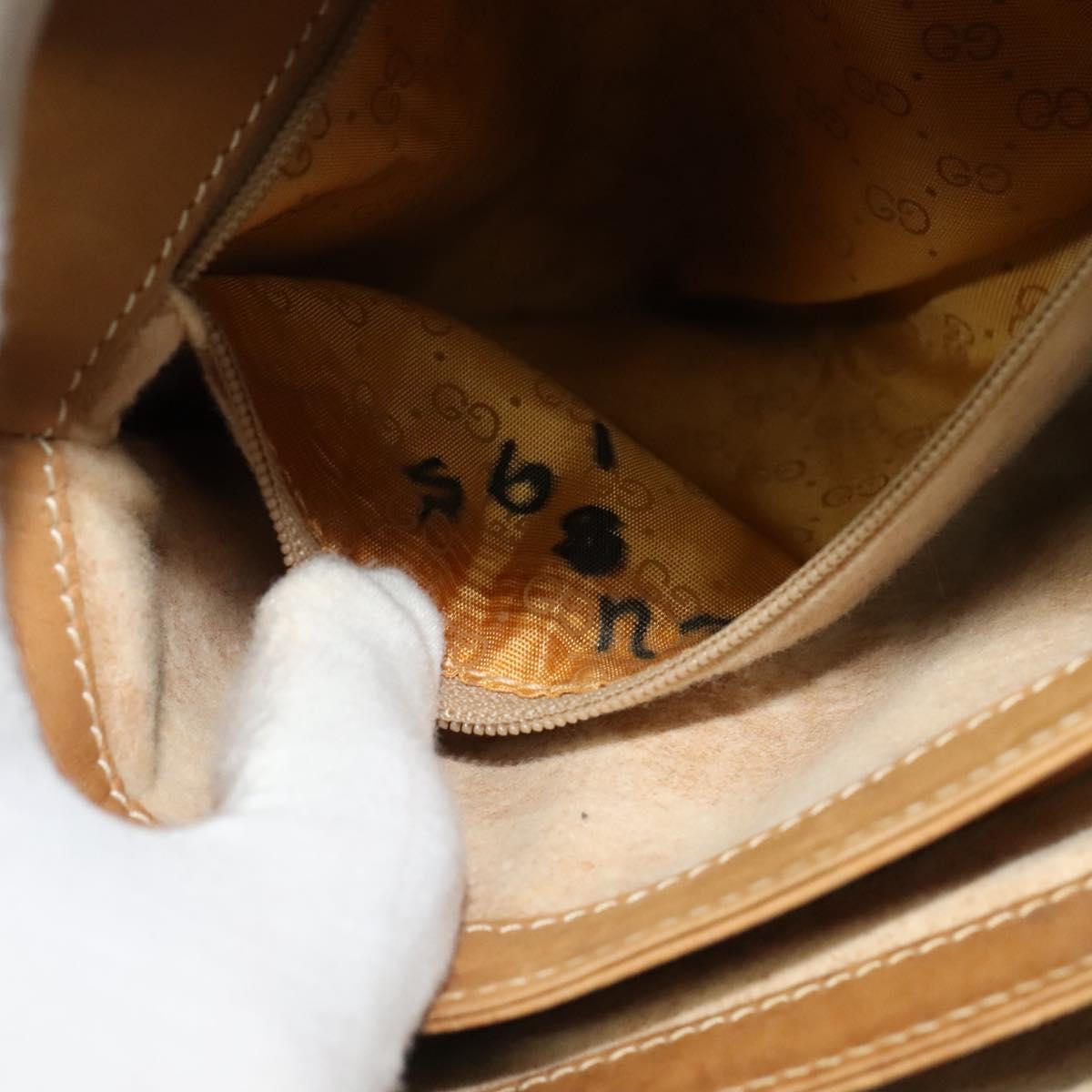 GUCCI Micro GG Supreme Shoulder Bag PVC Leather Beige 001 406 1780 Auth bs24523