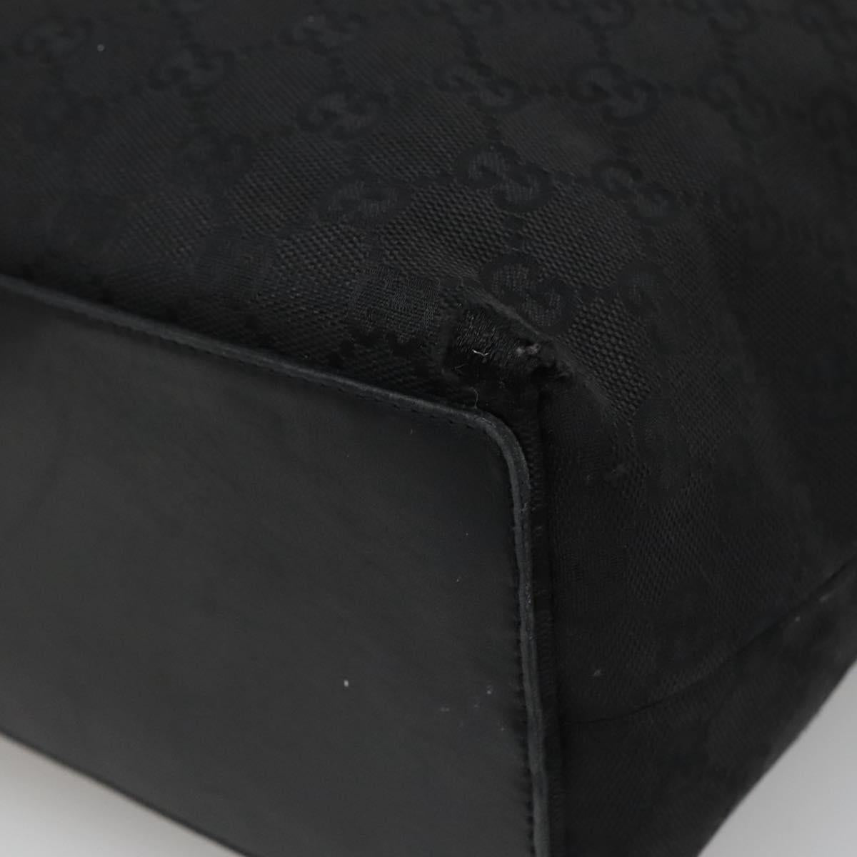 GUCCI GG Canvas Tote Bag Black Silver 31243 Auth bs24537