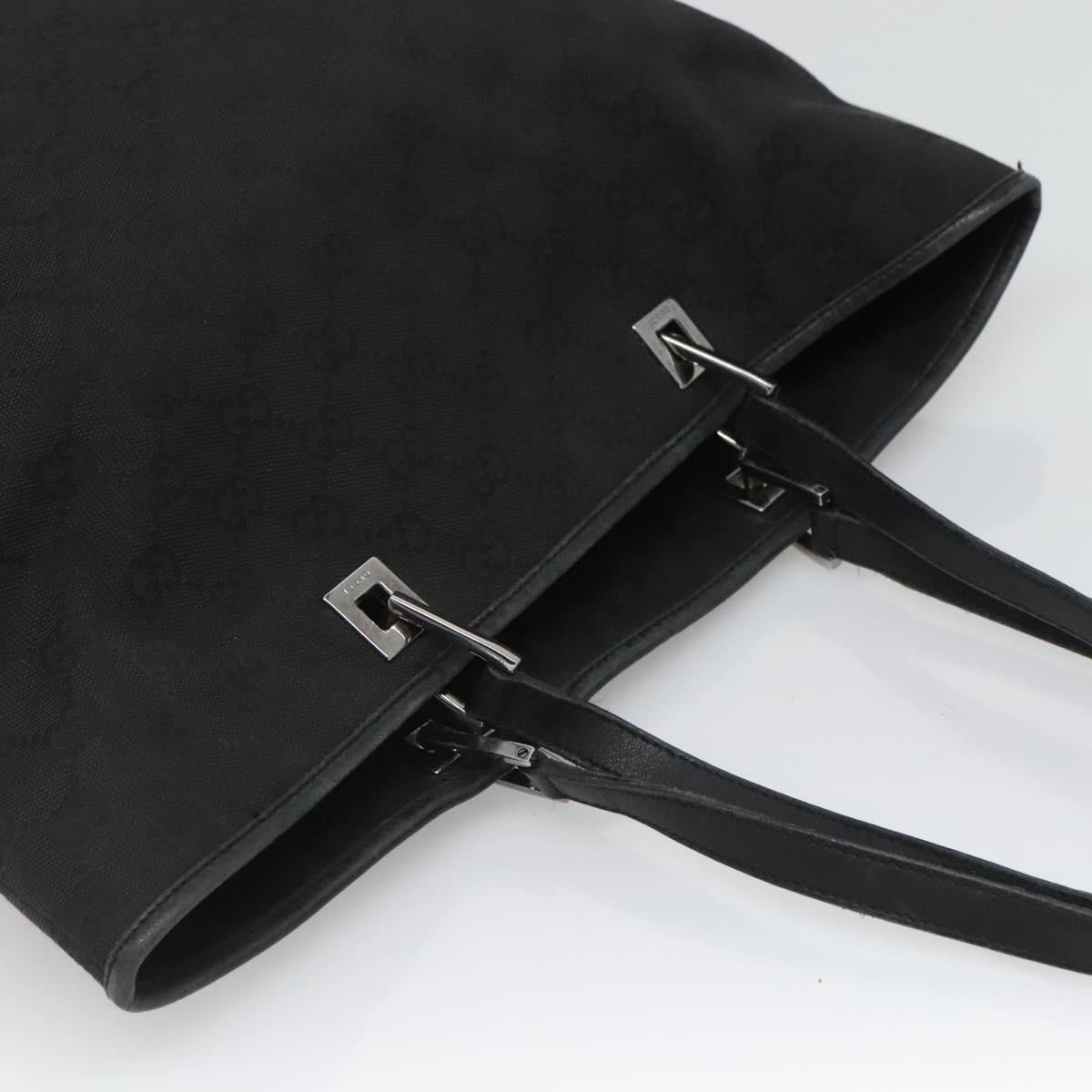 GUCCI GG Canvas Tote Bag Black Silver 31243 Auth bs24537