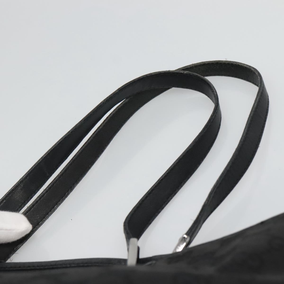 GUCCI GG Canvas Tote Bag Black Silver 31243 Auth bs24537