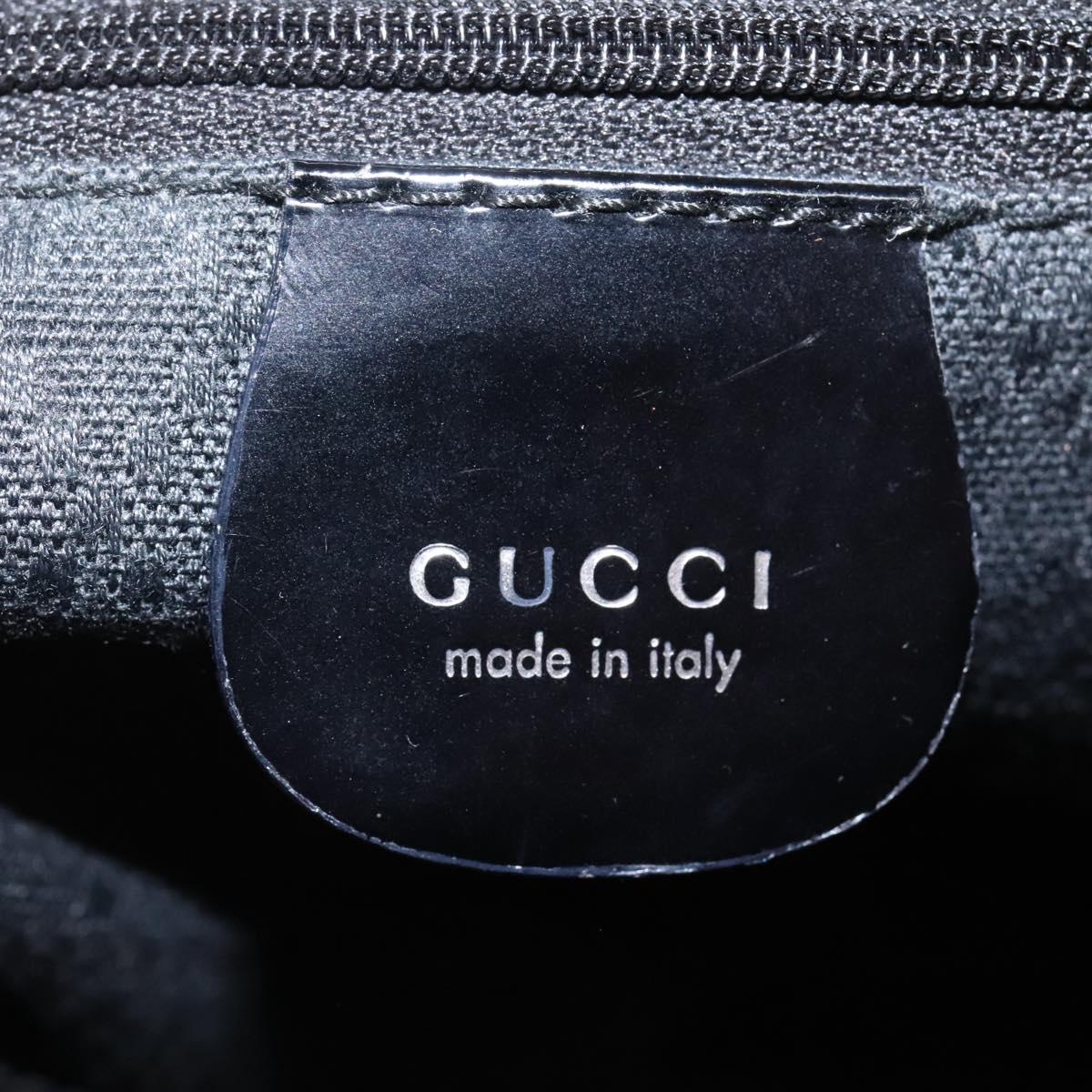 GUCCI Bamboo Hand Bag Nylon 2way Black Silver 000 2058 0509 5 Auth bs24539