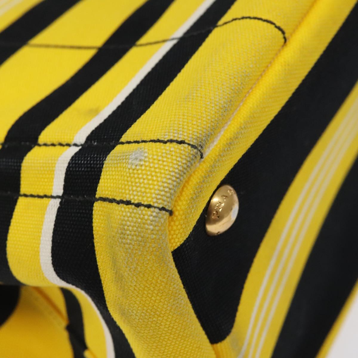 PRADA Kanapa PM Hand Bag Canvas Yellow Gold Auth bs24550