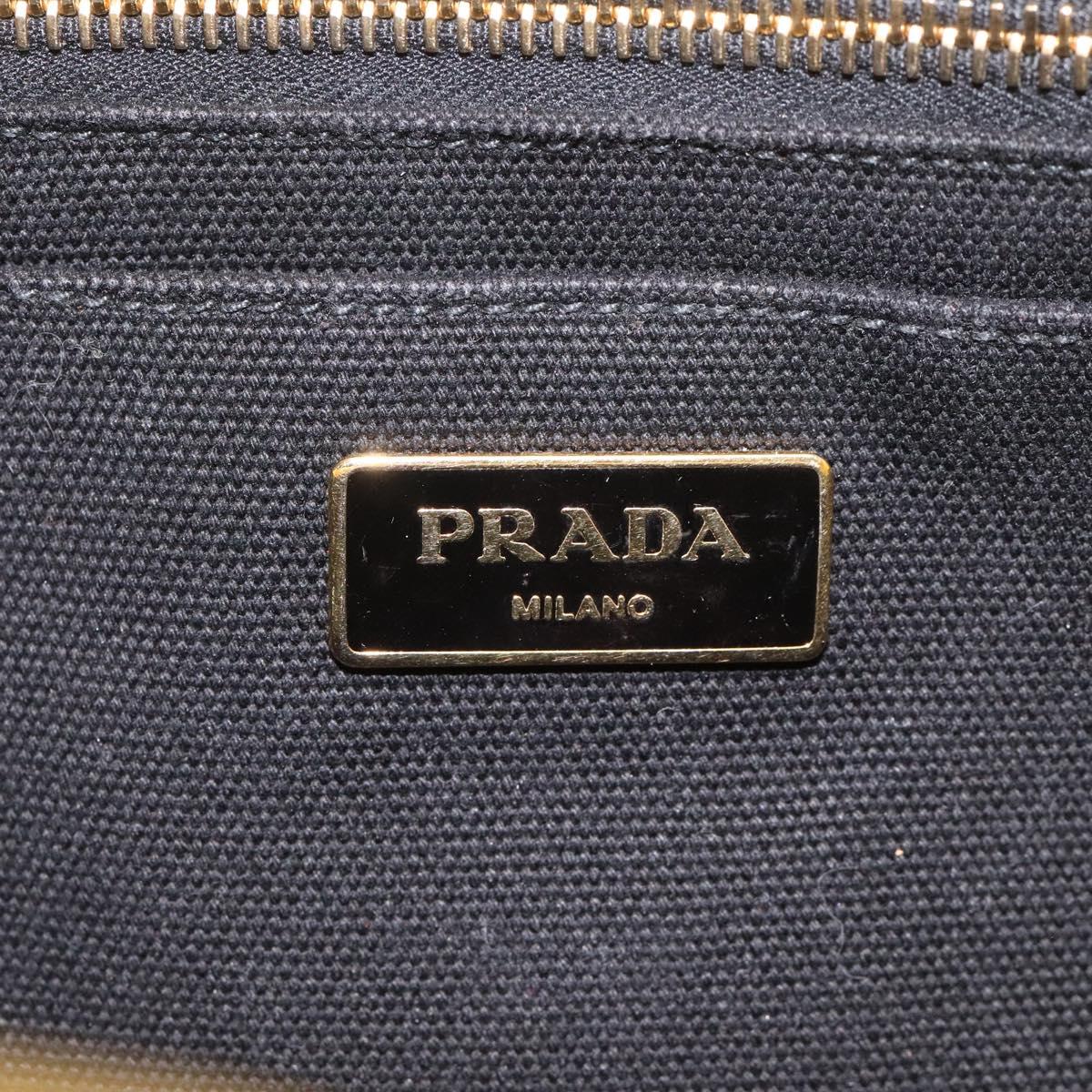 PRADA Kanapa PM Hand Bag Canvas Yellow Gold Auth bs24550