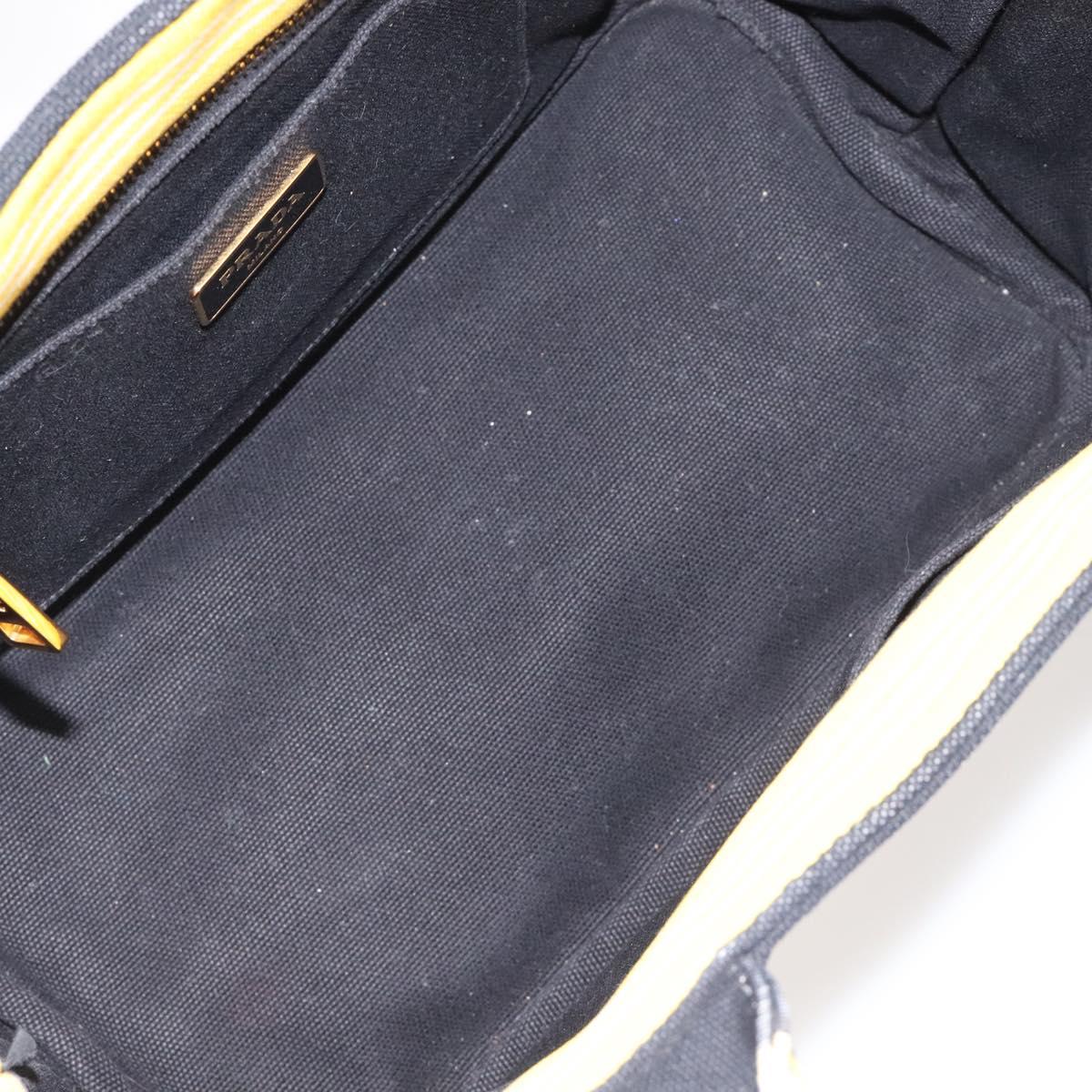 PRADA Kanapa PM Hand Bag Canvas Yellow Gold Auth bs24550