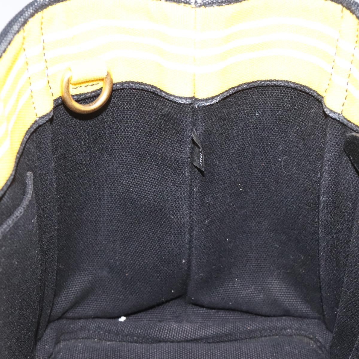 PRADA Kanapa PM Hand Bag Canvas Yellow Gold Auth bs24550