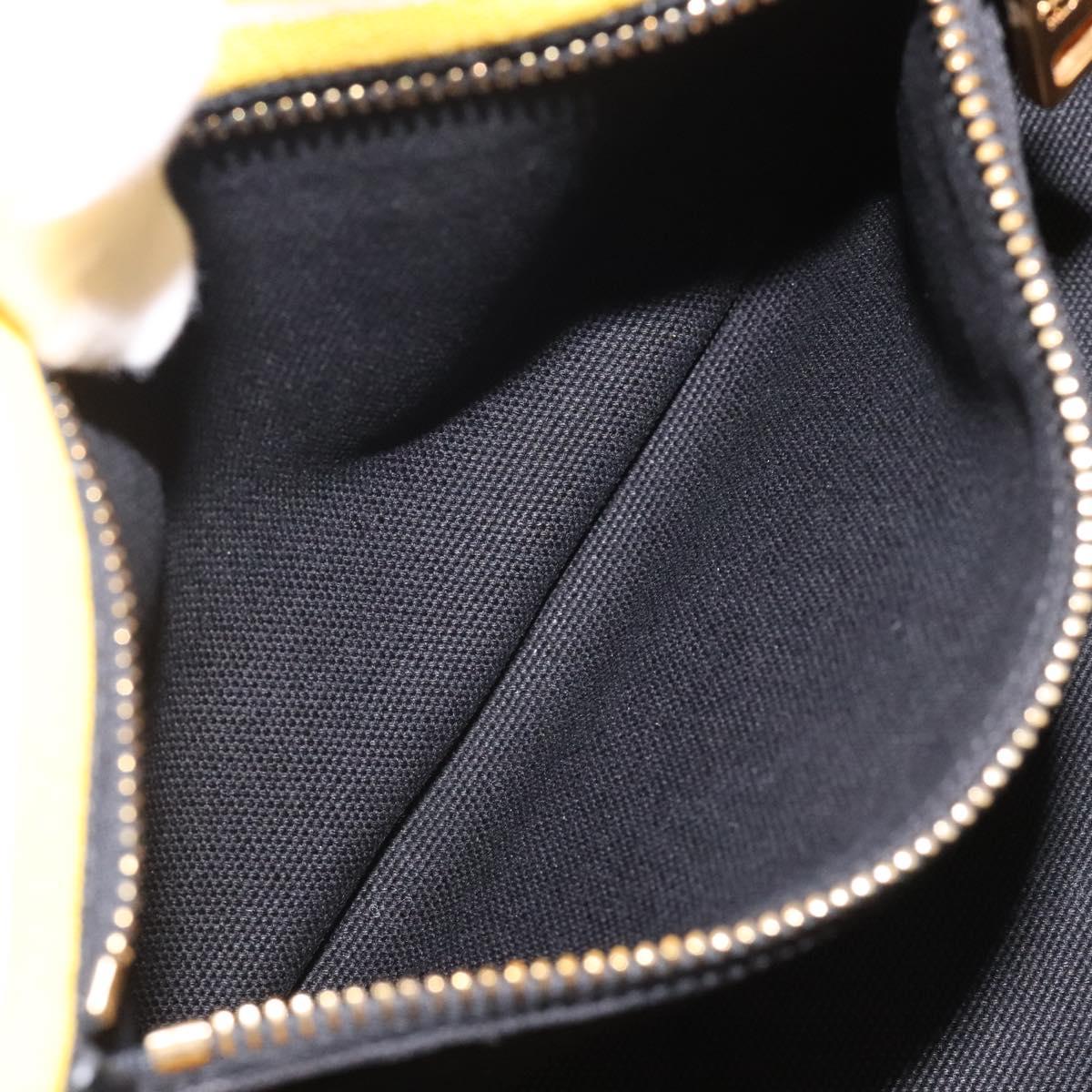 PRADA Kanapa PM Hand Bag Canvas Yellow Gold Auth bs24550