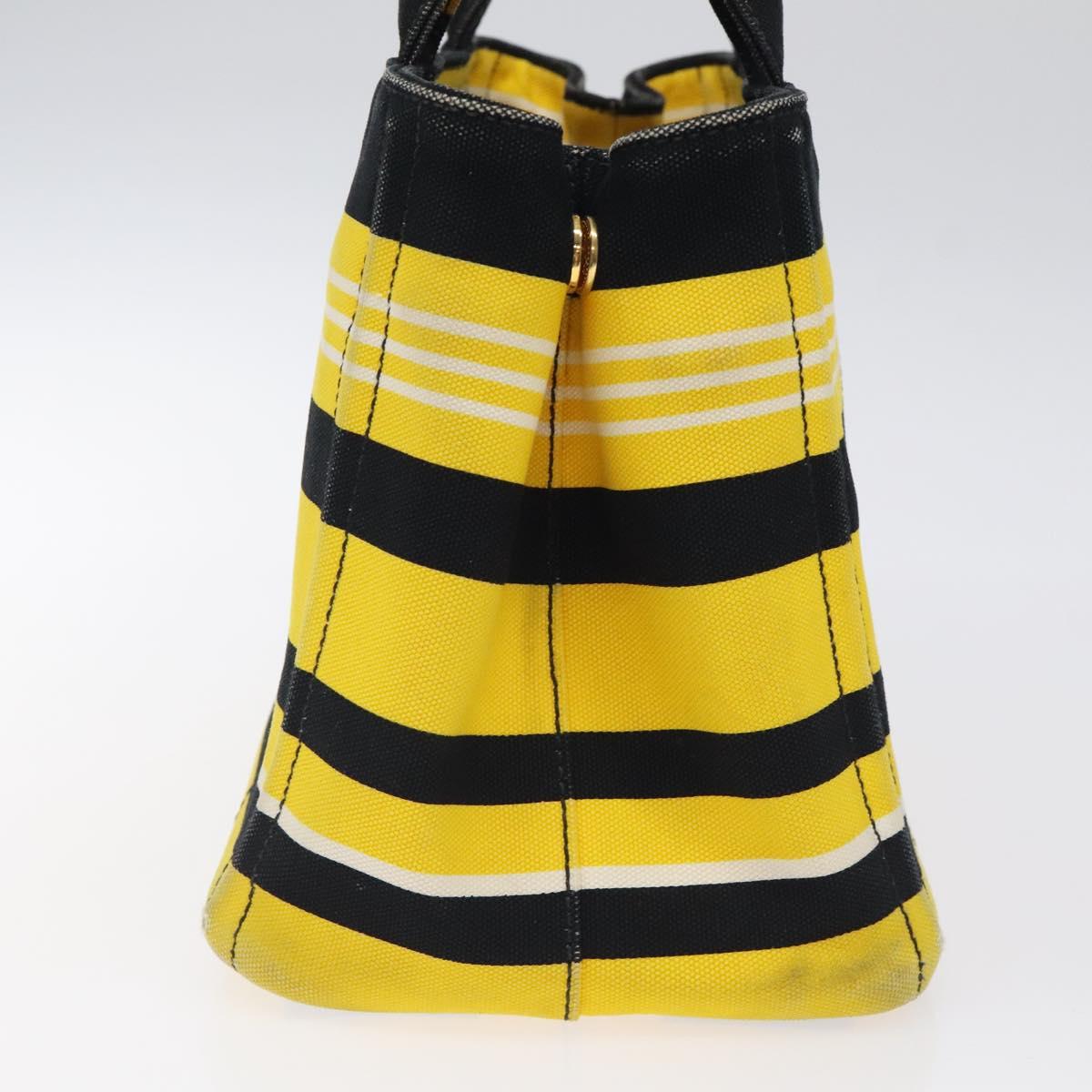 PRADA Kanapa PM Hand Bag Canvas Yellow Gold Auth bs24550