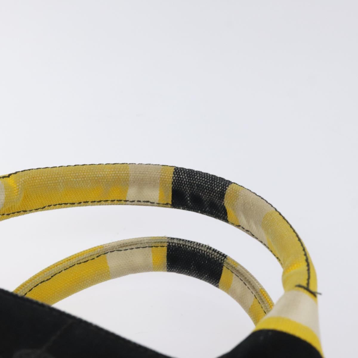 PRADA Kanapa PM Hand Bag Canvas Yellow Gold Auth bs24550