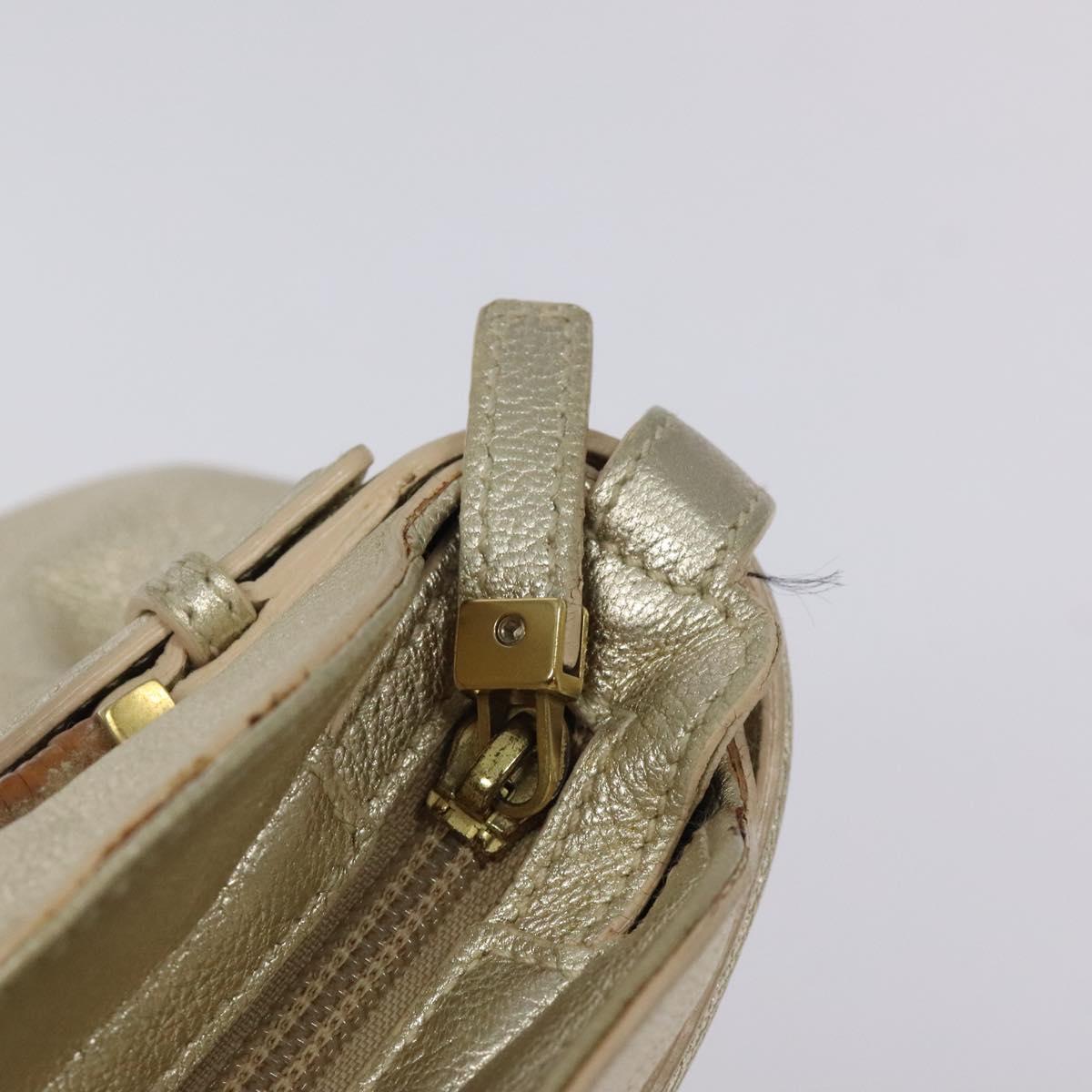 Salvatore Ferragamo Gancini Shoulder Bag Leather Gold Tone Auth bs24563