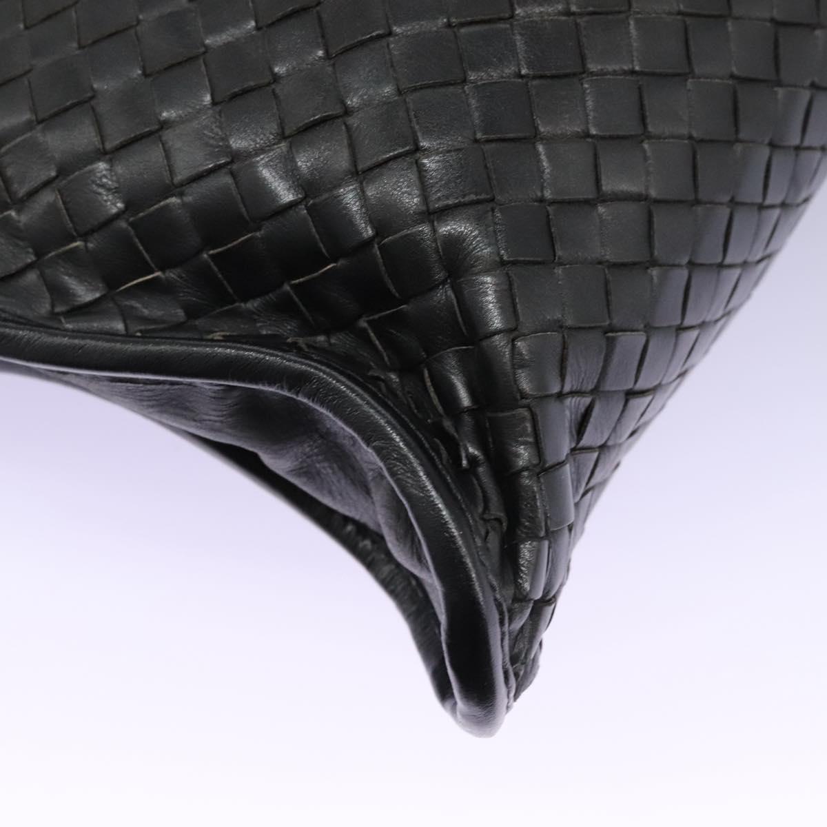 BOTTEGA VENETA INTRECCIATO Hand Bag Leather 2way Black Auth bs24628