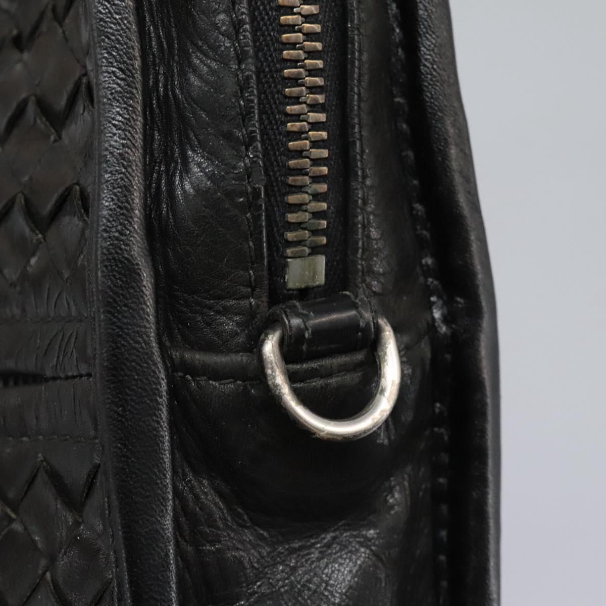 BOTTEGA VENETA INTRECCIATO Hand Bag Leather 2way Black Auth bs24628