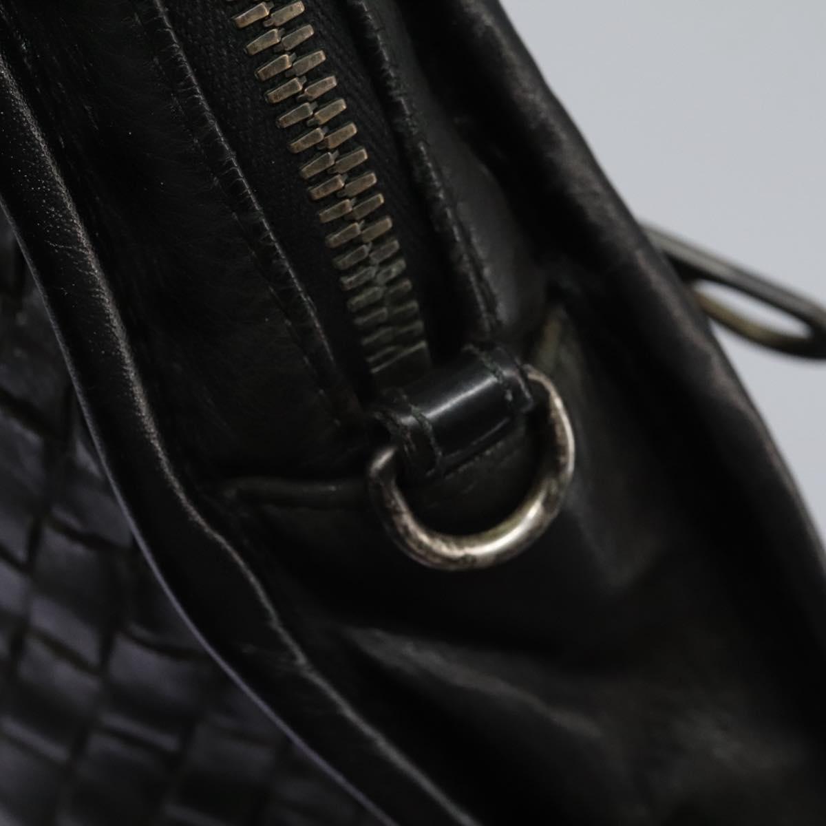 BOTTEGA VENETA INTRECCIATO Hand Bag Leather 2way Black Auth bs24628