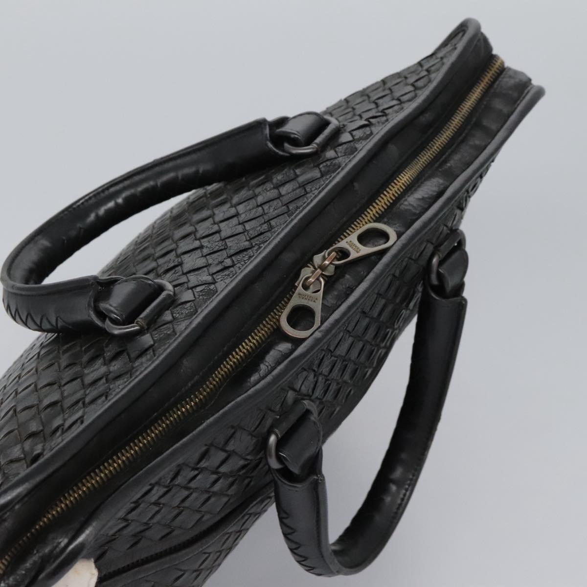 BOTTEGA VENETA INTRECCIATO Hand Bag Leather 2way Black Auth bs24628