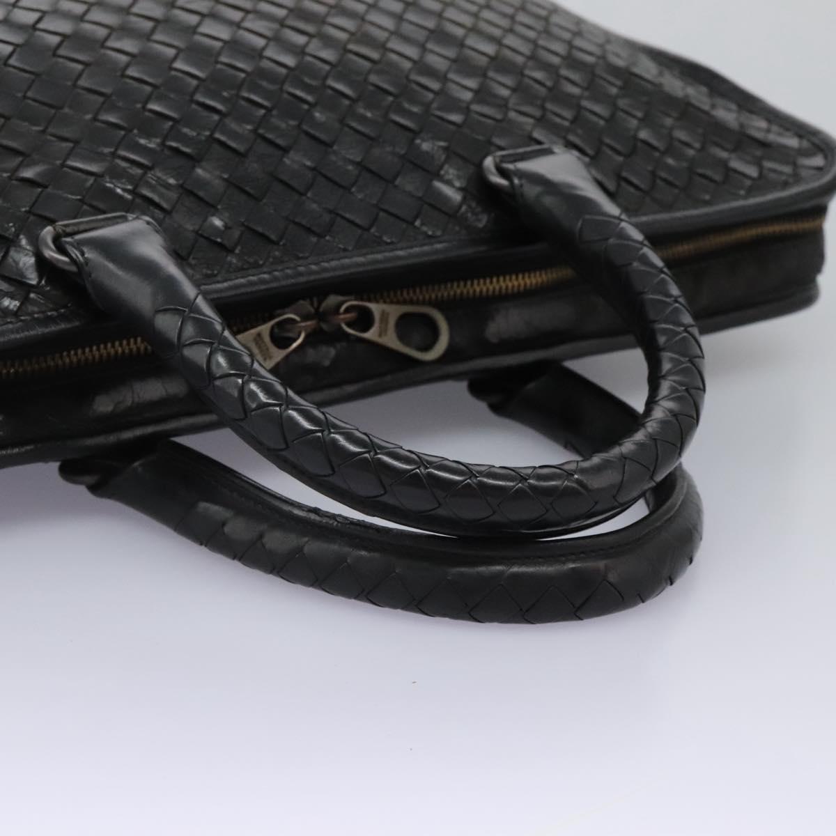 BOTTEGA VENETA INTRECCIATO Hand Bag Leather 2way Black Auth bs24628