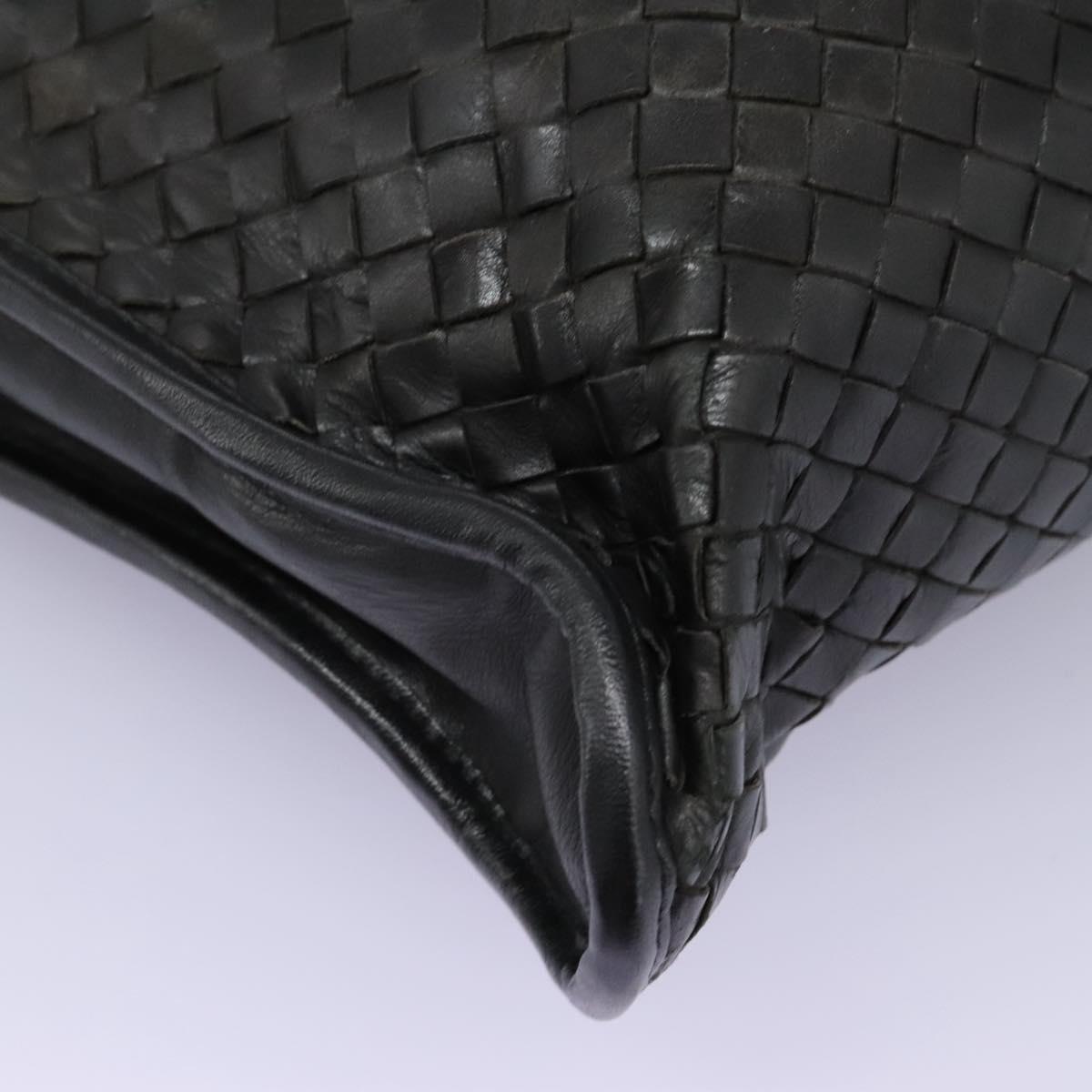 BOTTEGA VENETA INTRECCIATO Hand Bag Leather 2way Black Auth bs24628