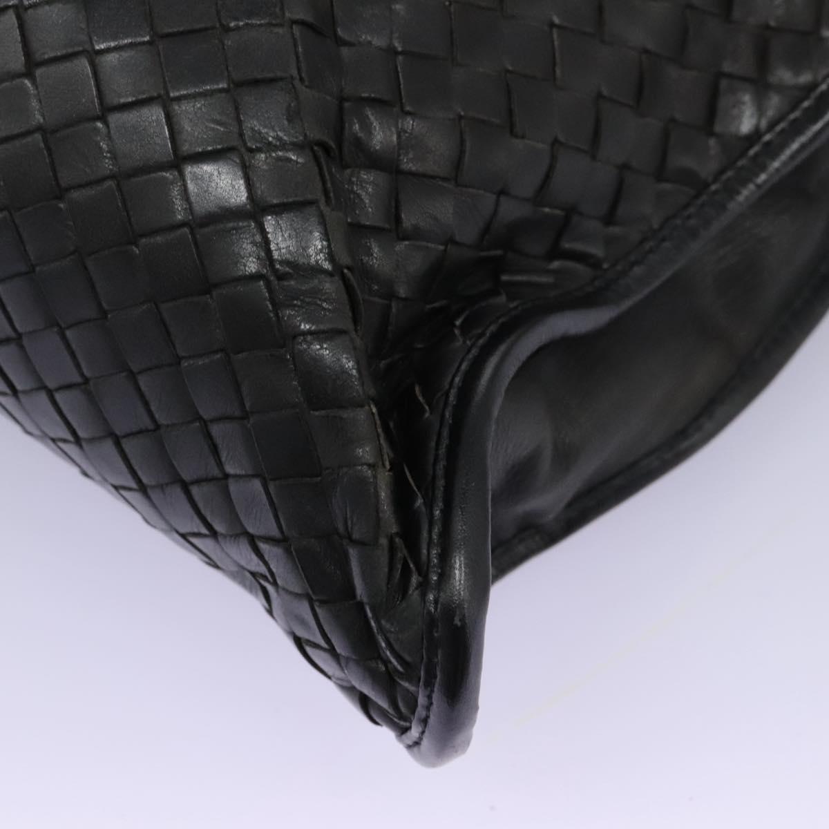 BOTTEGA VENETA INTRECCIATO Hand Bag Leather 2way Black Auth bs24628