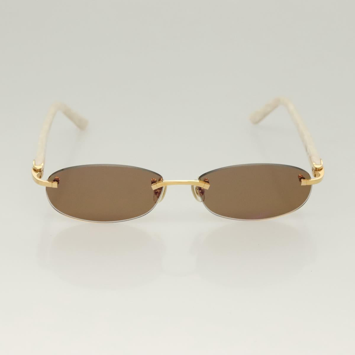 CARTIER Sunglasses plastic Brown Auth bs24633A