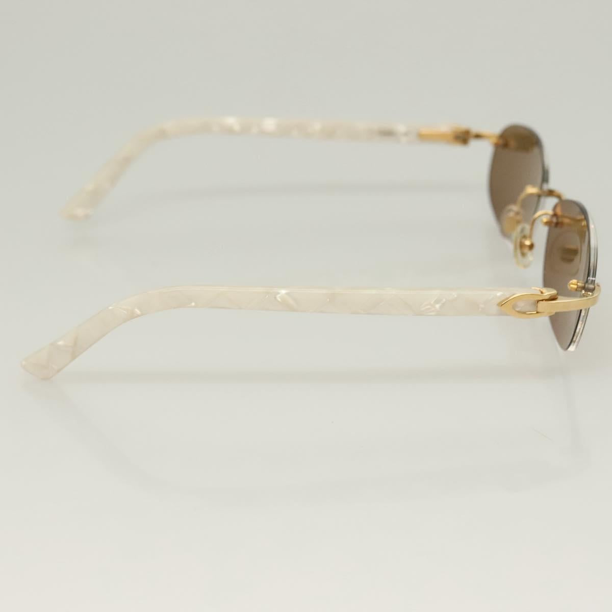 CARTIER Sunglasses plastic Brown Auth bs24633A