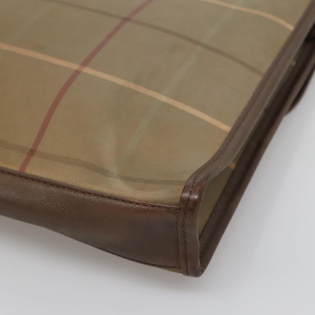 Burberrys Nova Check Clutch Bag Canvas Beige Auth bs24640