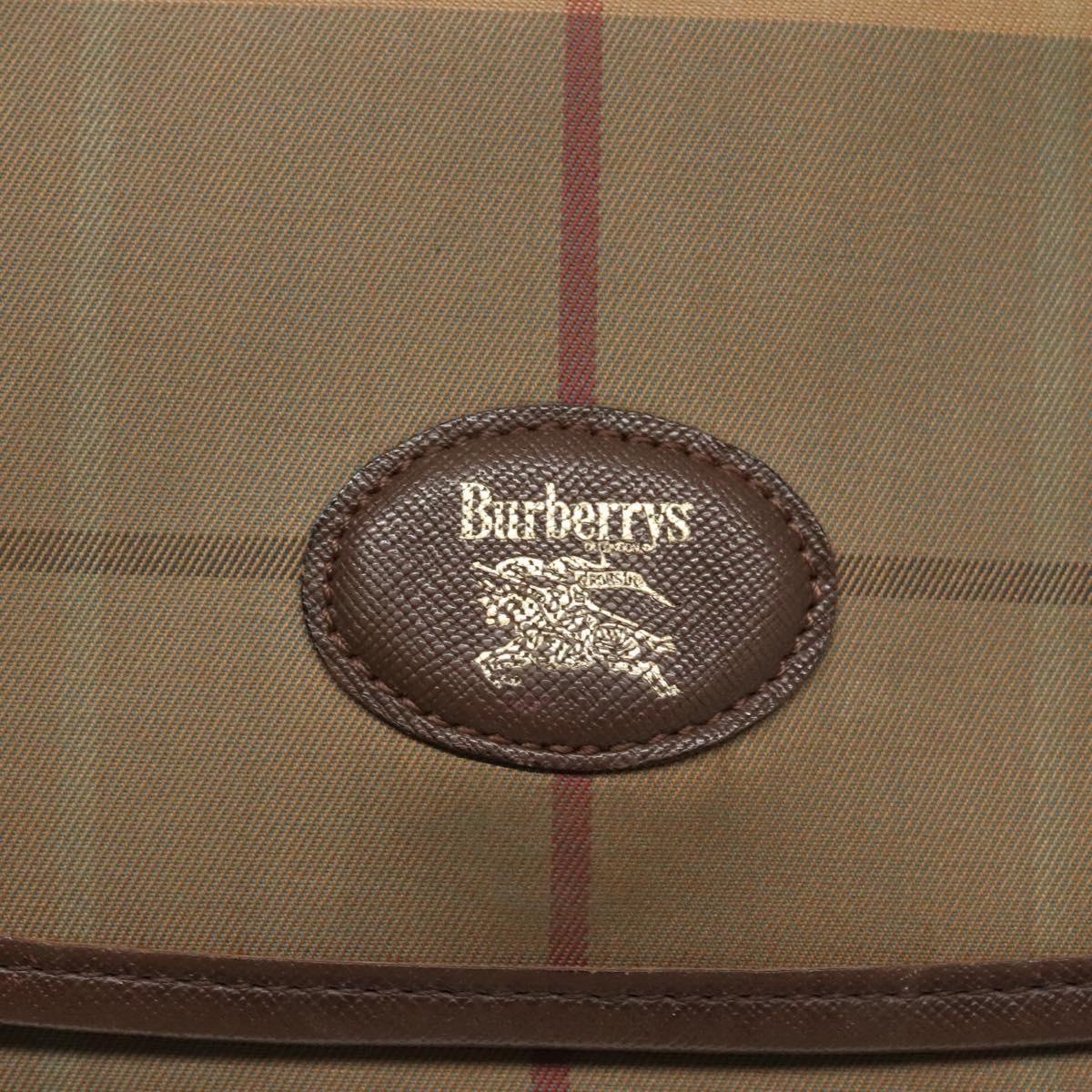 Burberrys Nova Check Clutch Bag Canvas Beige Auth bs24640