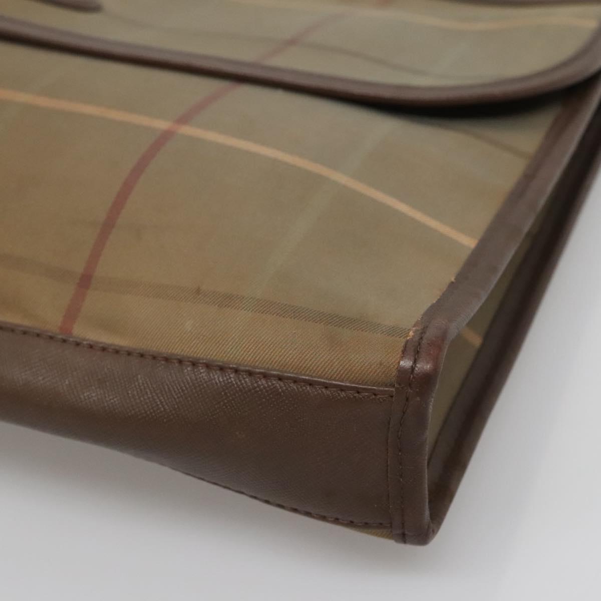 Burberrys Nova Check Clutch Bag Canvas Beige Auth bs24640