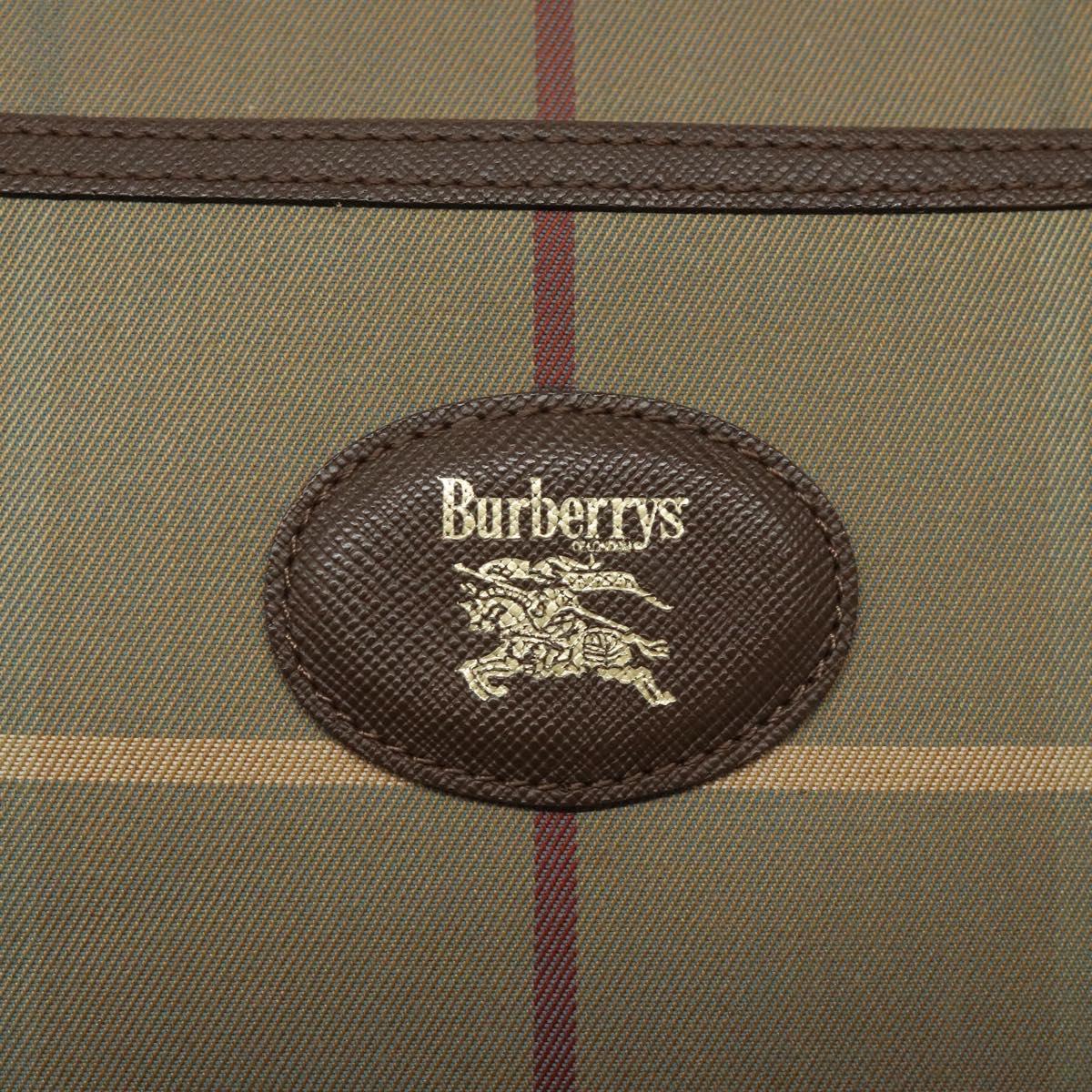 Burberrys Nova Check Shoulder Bag Canvas Beige Gold Auth bs24660