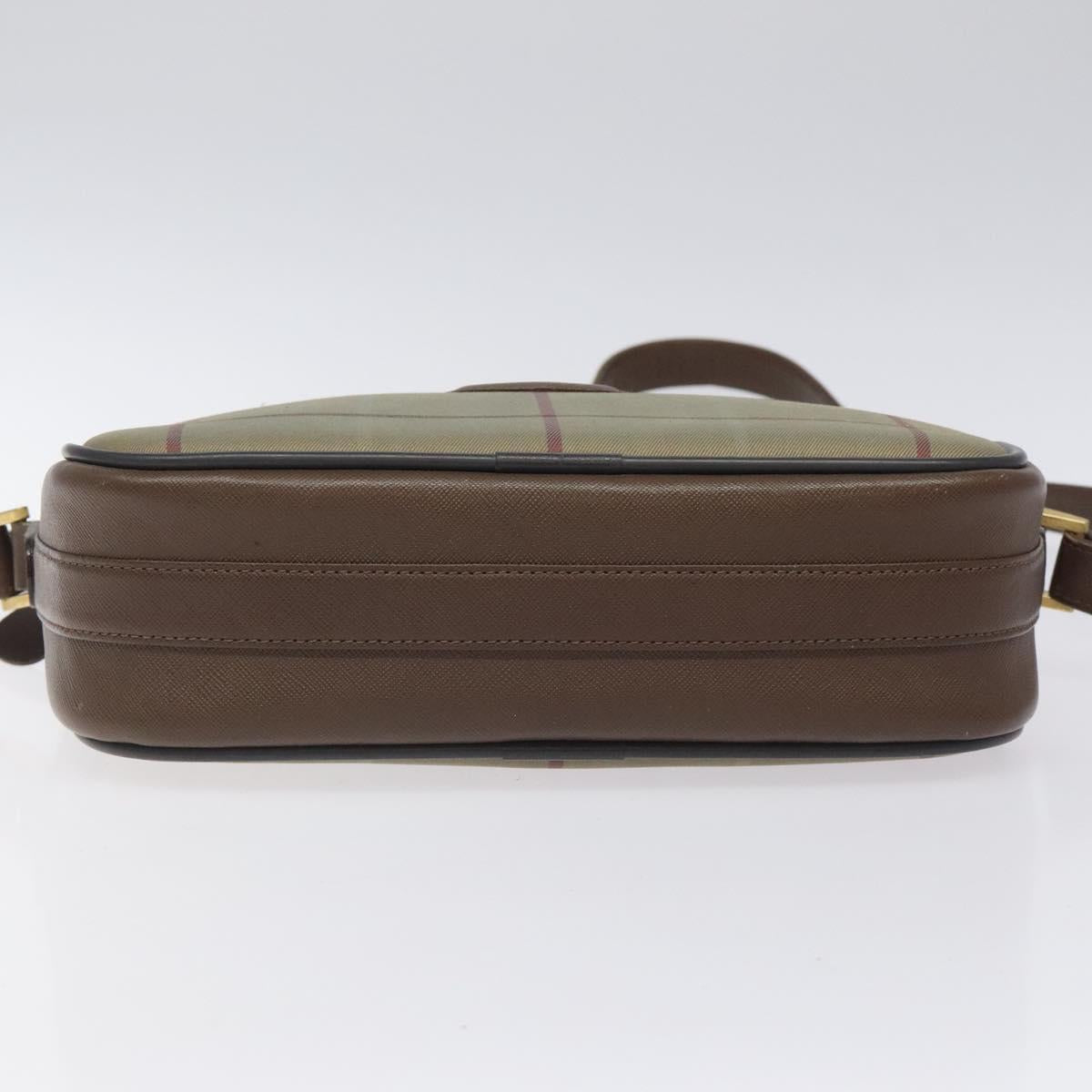 Burberrys Nova Check Shoulder Bag Canvas Beige Gold Auth bs24660