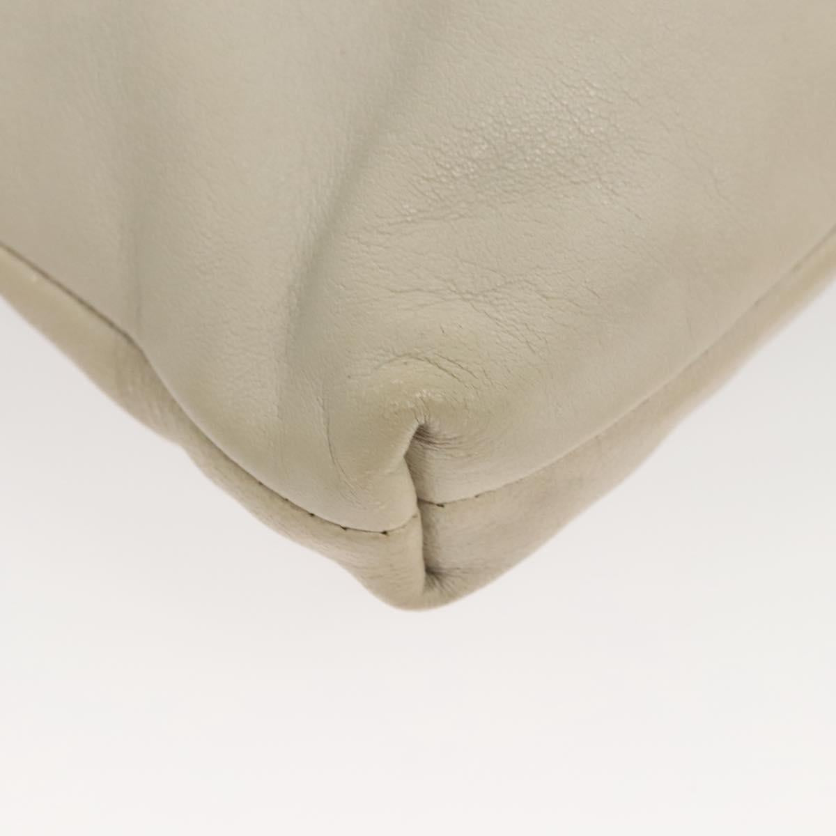 Jimmy Choo Chain Shoulder Bag Leather Gray Silver Auth bs24681