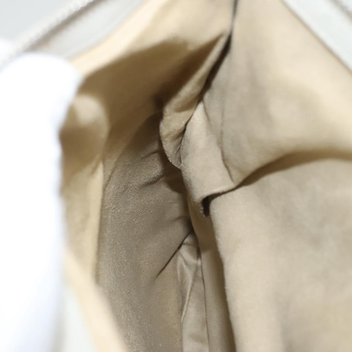 Jimmy Choo Chain Shoulder Bag Leather Gray Silver Auth bs24681