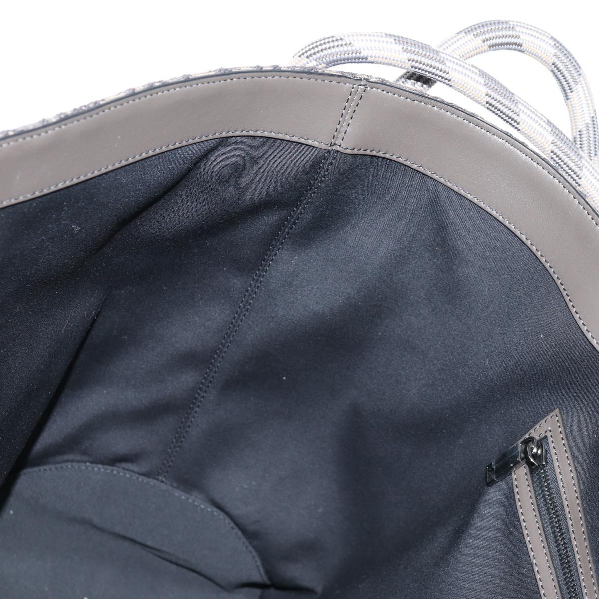 Christian Dior Tote Bag Trotter Canvas Gray Silver Auth bs24696SAM