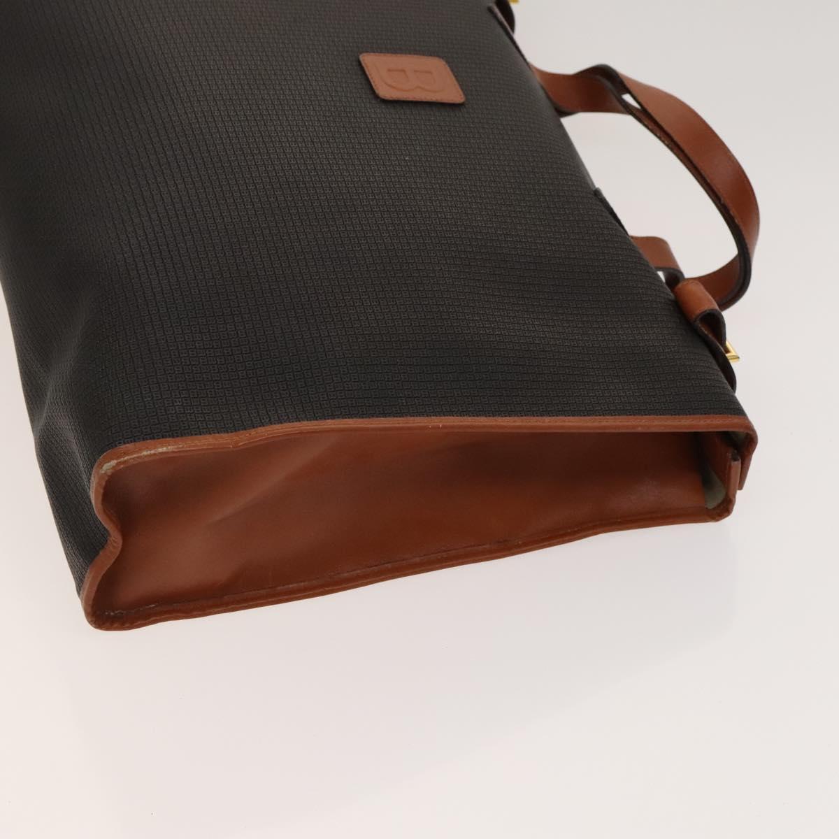 BALLY Bag PVC Canvas 3Set Black Brown gray Auth bs24711