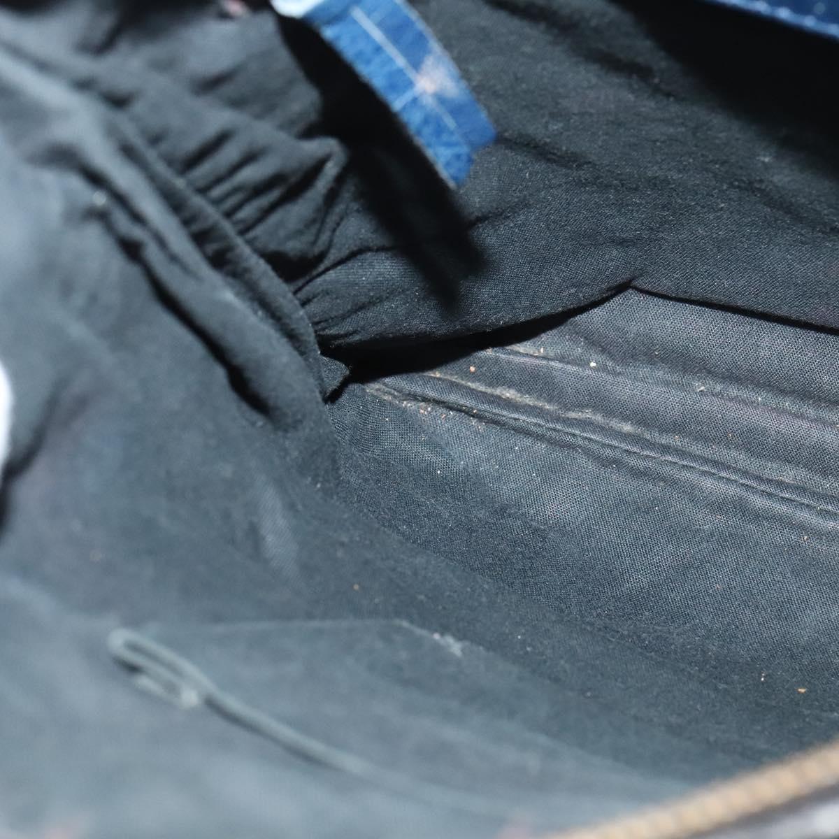 BALENCIAGA Classic Flat Shoulder Bag Leather Blue Auth bs24746