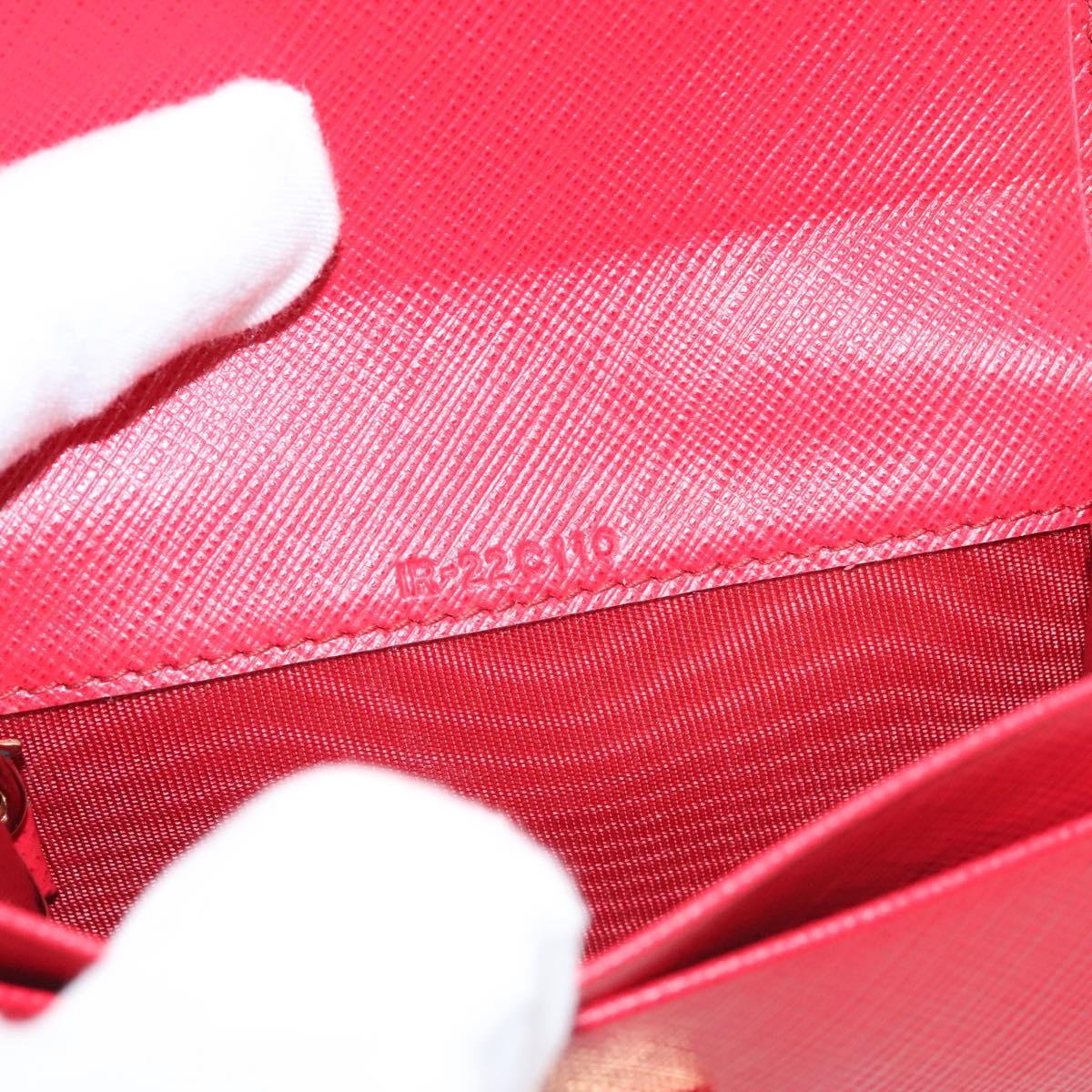 Salvatore Ferragamo Gancini Card Case Leather Red Gold Auth bs24757