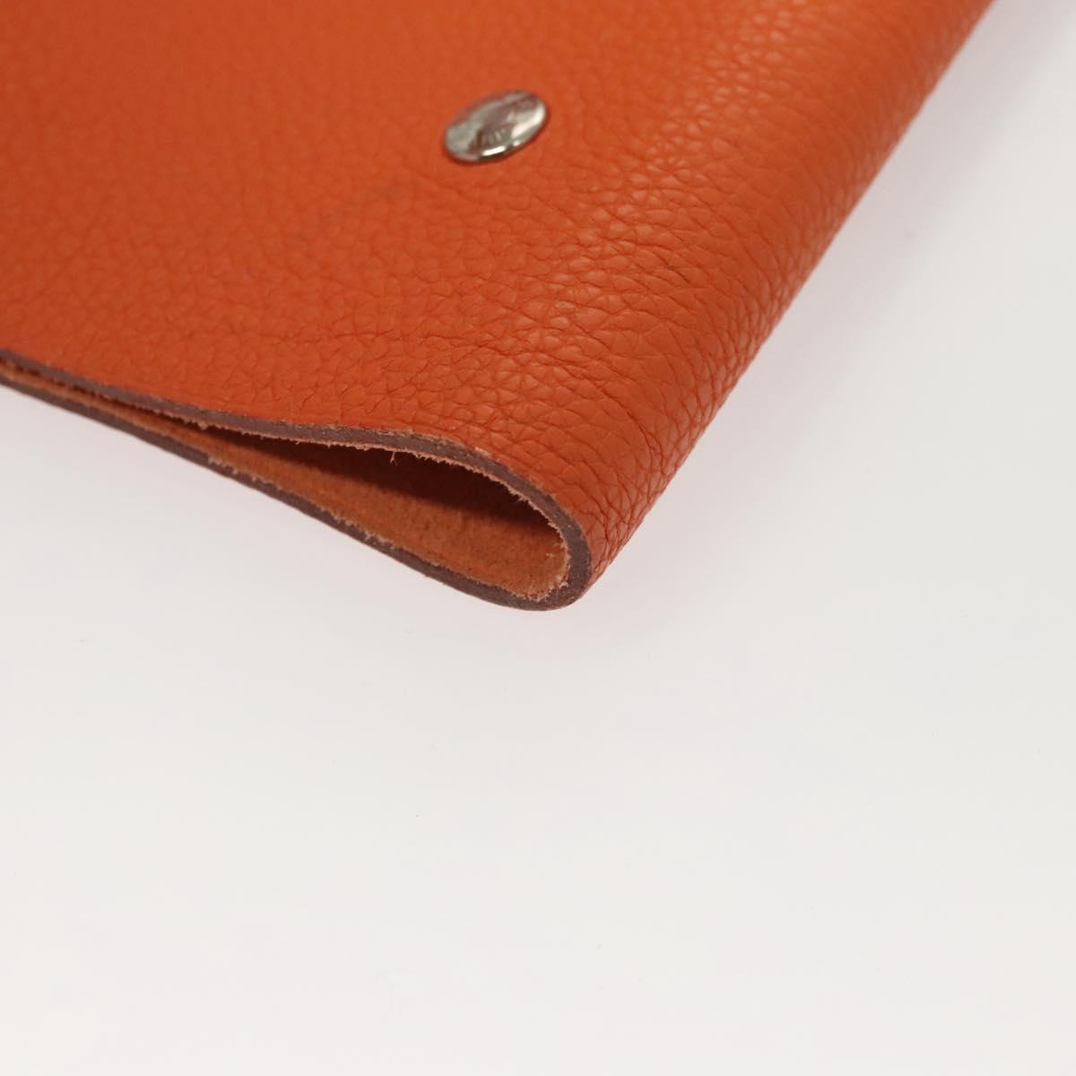 HERMES Yuris MM Note Cover Leather Orange Auth bs24760