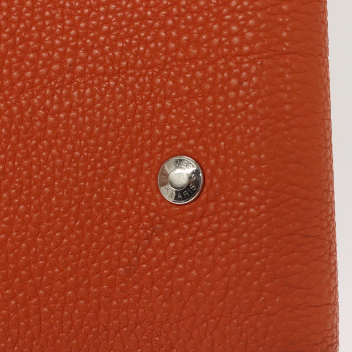 HERMES Yuris MM Note Cover Leather Orange Auth bs24760