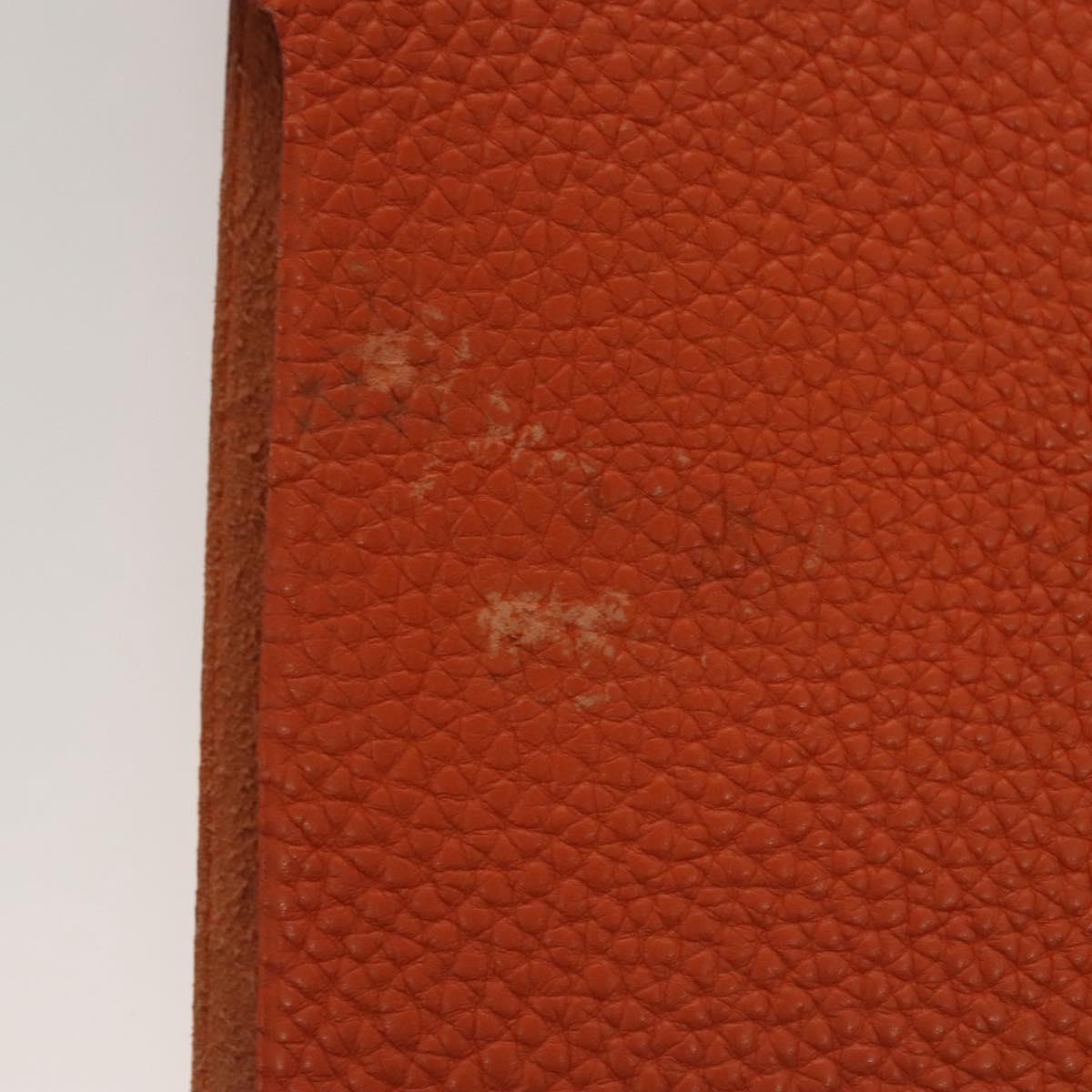 HERMES Yuris MM Note Cover Leather Orange Auth bs24760