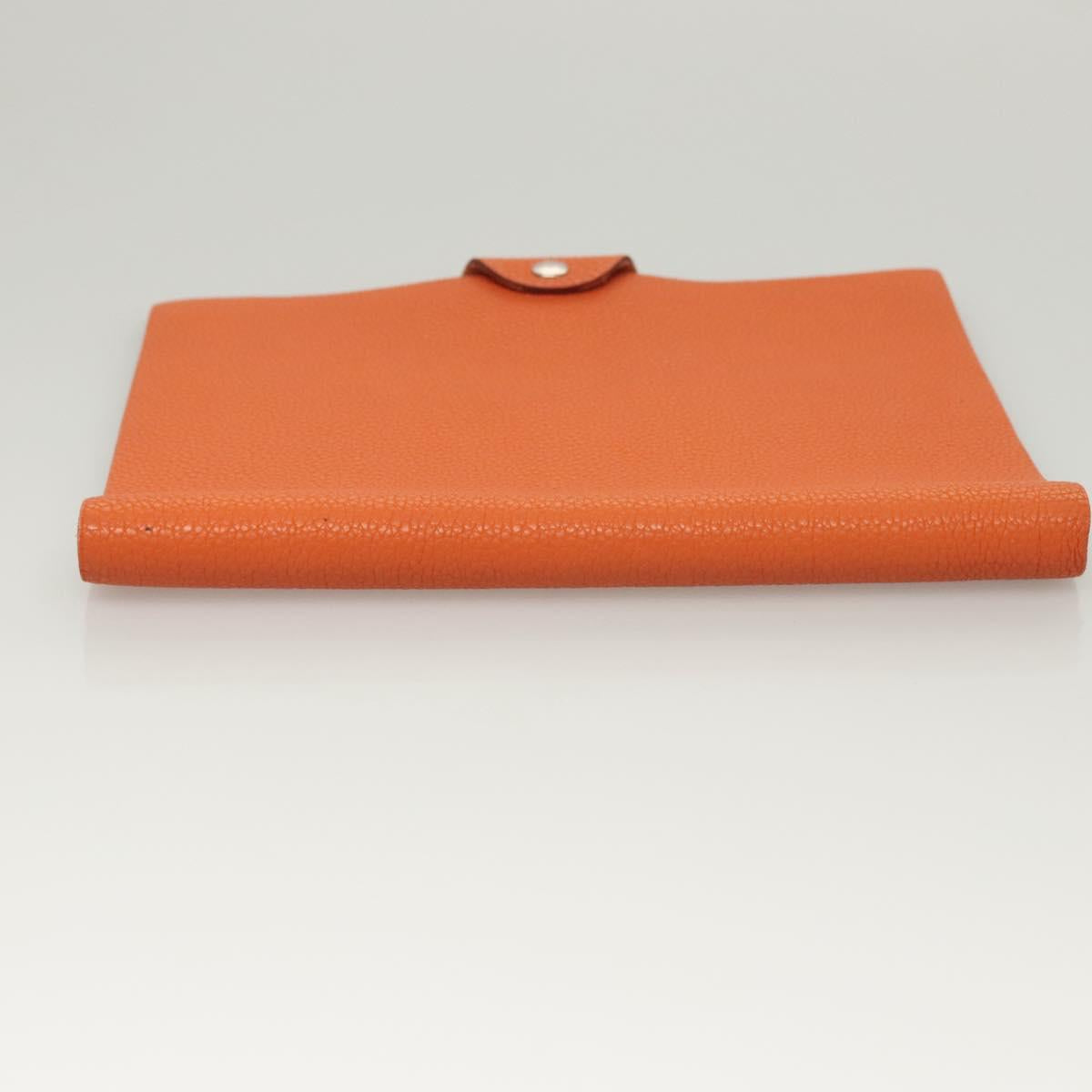 HERMES Yuris MM Note Cover Leather Orange Auth bs24760