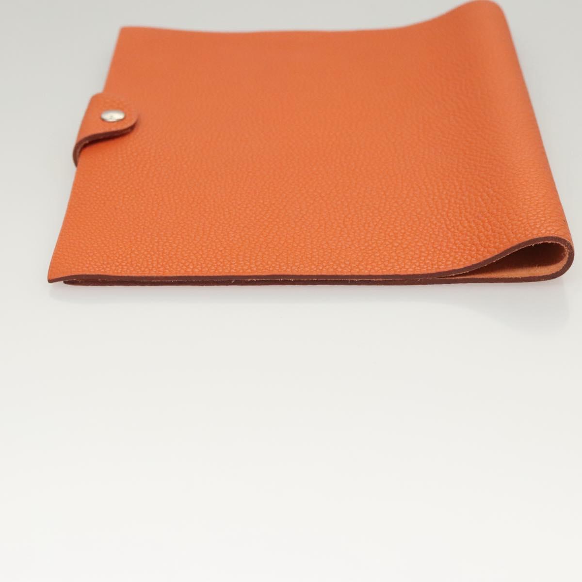HERMES Yuris MM Note Cover Leather Orange Auth bs24760