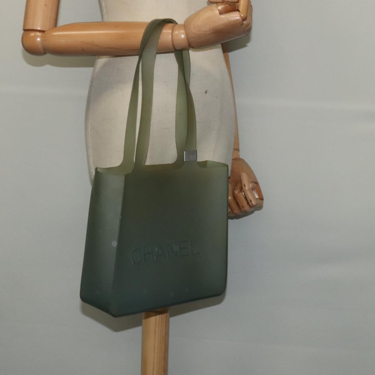 CHANEL Shoulder Bag Rubber Gray CC Auth bs24761