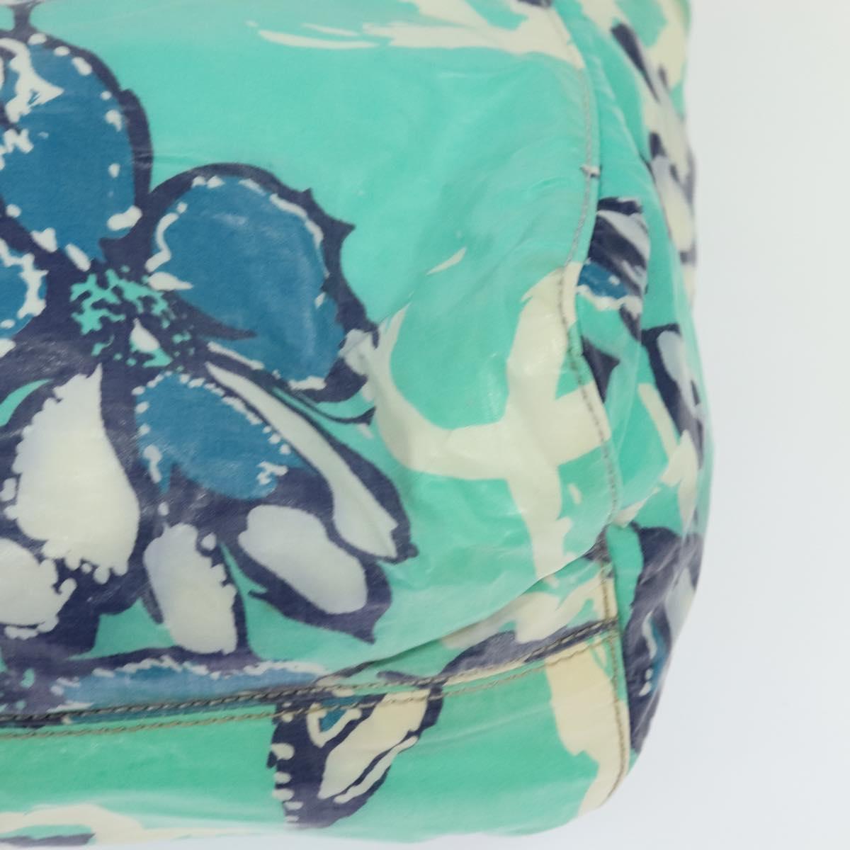 CHANEL Tote Bag Nylon Green Silver CC Auth bs24762