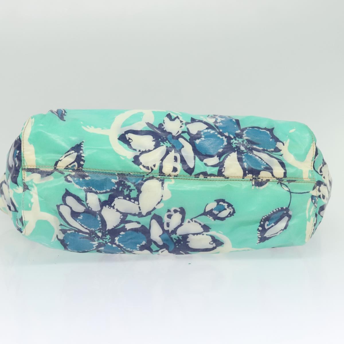 CHANEL Tote Bag Nylon Green Silver CC Auth bs24762