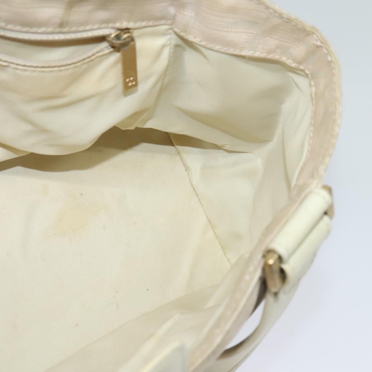 CHANEL New Travel Line Hand Bag Nylon Beige CC Auth bs24763