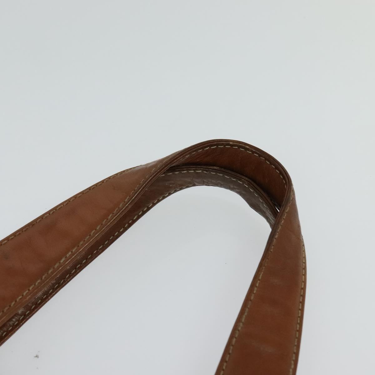 CHANEL Calf Skin Tote Bag Brown CC Auth bs24764