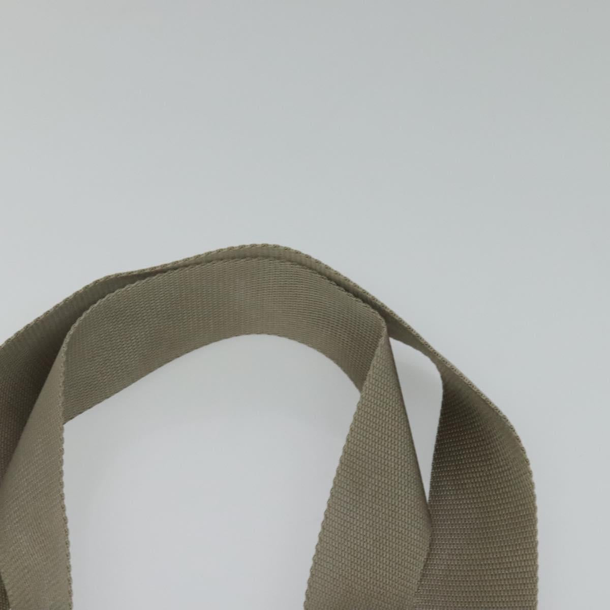 PRADA Tote Bag Nylon Beige Silver Auth bs24791