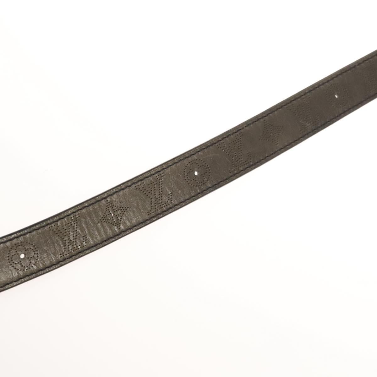 LOUIS VUITTON Mahina Ceinture Perfo Belt Leather Gray LV Auth bs24796