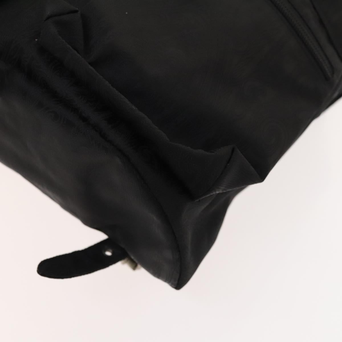 ETRO Backpack Nylon Silver Black Auth bs24801